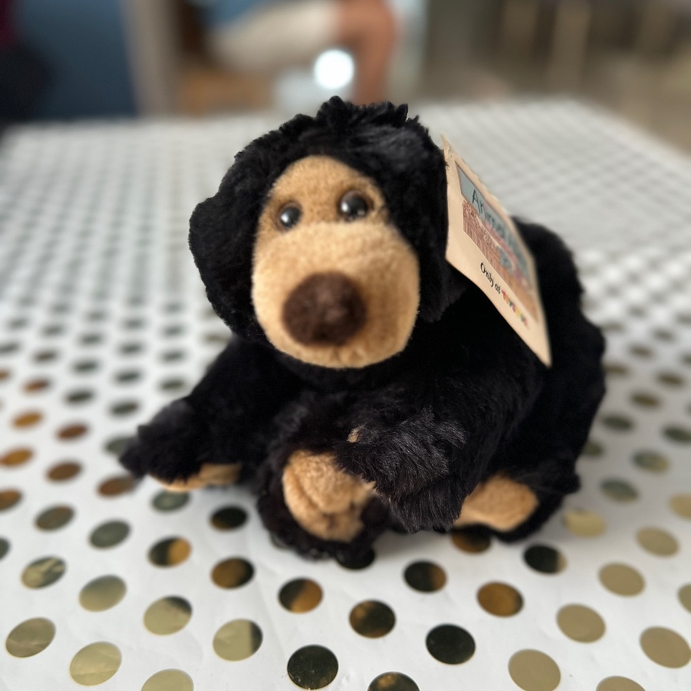 Plush Black and Brown Stuffed Bear